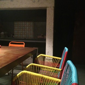 the fireplace on the terrace